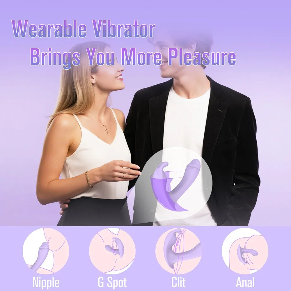 Discreet App-Controlled Wearable G-Spot & Clitoral Vibrator for Couples