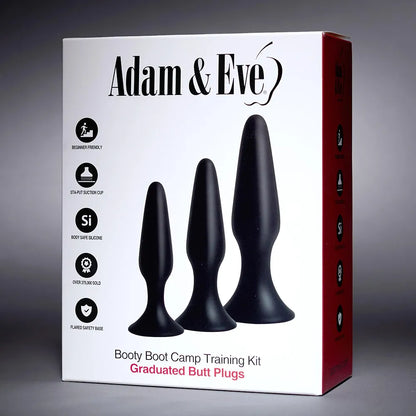 Premium 3-Piece Silicone Anal Training Plug Set with Suction Bases