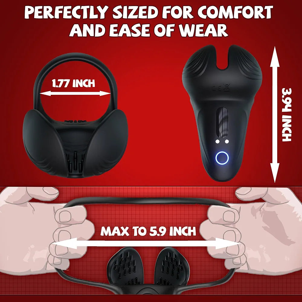 Bluetooth App-Controlled Vibrating Penis Ring with 10 Vibration Modes for Enhanced Male Stimulation