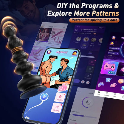 10-Mode Vibrating & Thrusting Anal Bead Trainer with Remote Control
