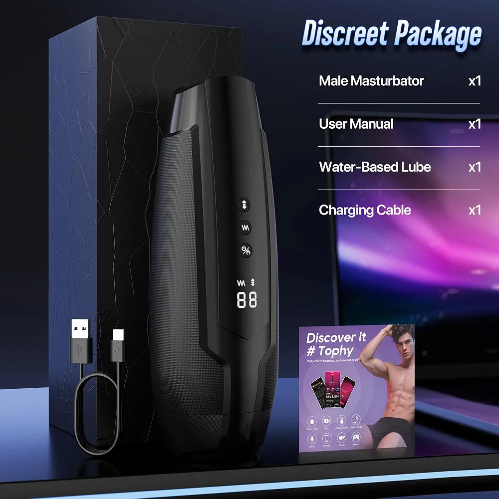 AI-Powered Interactive Male Masturbator with App Control, 360° Heating, 7 Vibration Modes, and Silent Motor