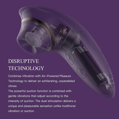Rose-Shaped 2-in-1 Clitoral Suction and Vibration Stimulator - 9 Modes Waterproof Sex Toy for Women