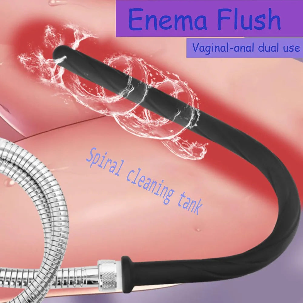 17-Inch Silicone Irrigation Tubing for Enema and Colon Cleansing with Threaded Tap Attachment
