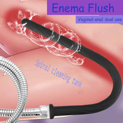 17-Inch Silicone Irrigation Tubing for Enema and Colon Cleansing with Threaded Tap Attachment