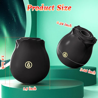 Silent Waterproof Clitoral Suction Vibrator for Women - Black