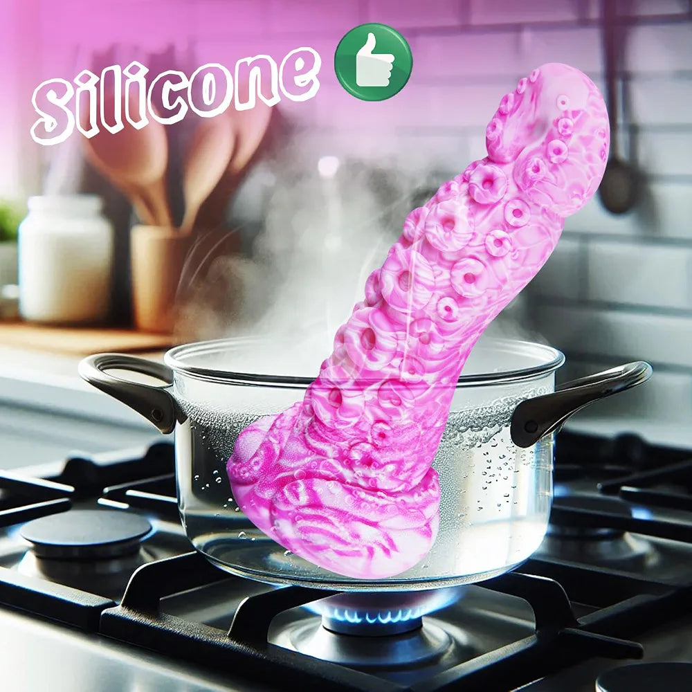 10-Inch Realistic Silicone Octopus Tentacle Dildo with Suction Cup - Extra Large Thick Monster Dragon Design for G-Spot and Prostate Stimulation