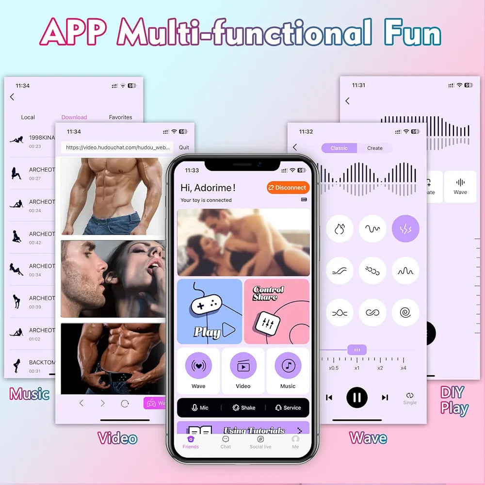 Butterfly App-Controlled Wearable Panty Vibrator with 10 Flapping and Vibration Modes for Couples