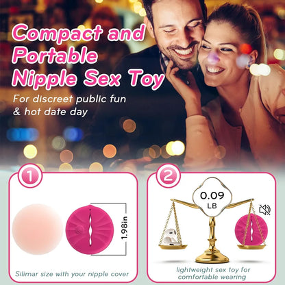 Silicone Vibrating Nipple Clamps with 10 Modes for Couples