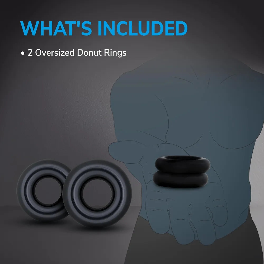 Eden Premium Silicone Cock Ring Set - 2 Pack Adjustable Stretchy Erection Rings for Enhanced Performance