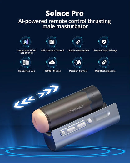 Lovense Solace Pro: Automatic App-Controlled Thrusting Male Masturbator with AI/VR Integration