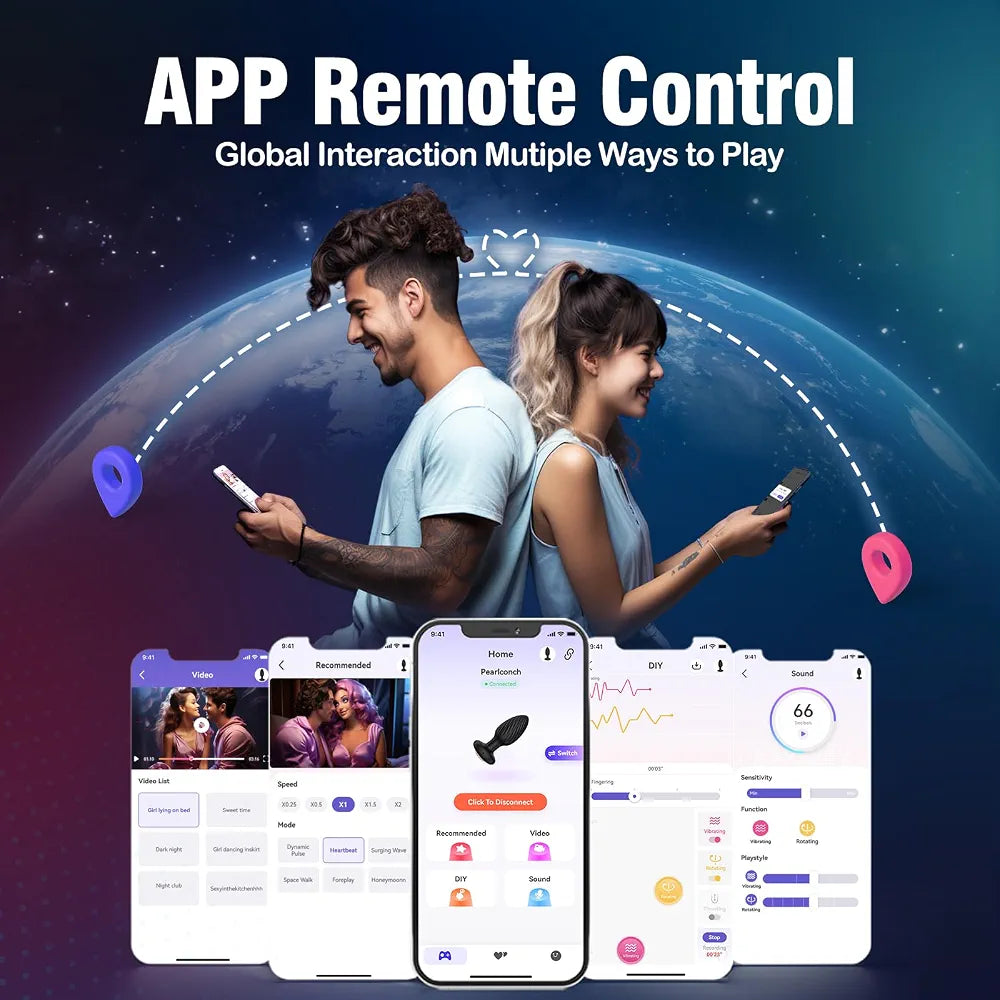 App-Controlled 360° Rotating Prostate Massager with 9 Vibration Modes and Remote