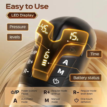 Automatic Electric Penis Pump with 6 Training Modes and 3 Suction Levels, Includes Cock Rings for Enhanced Erection and Vacuum Training