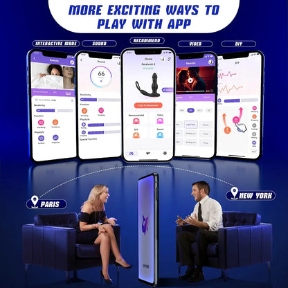 Advanced Remote-Controlled Prostate Massager with Thrusting Vibration and Cock Ring
