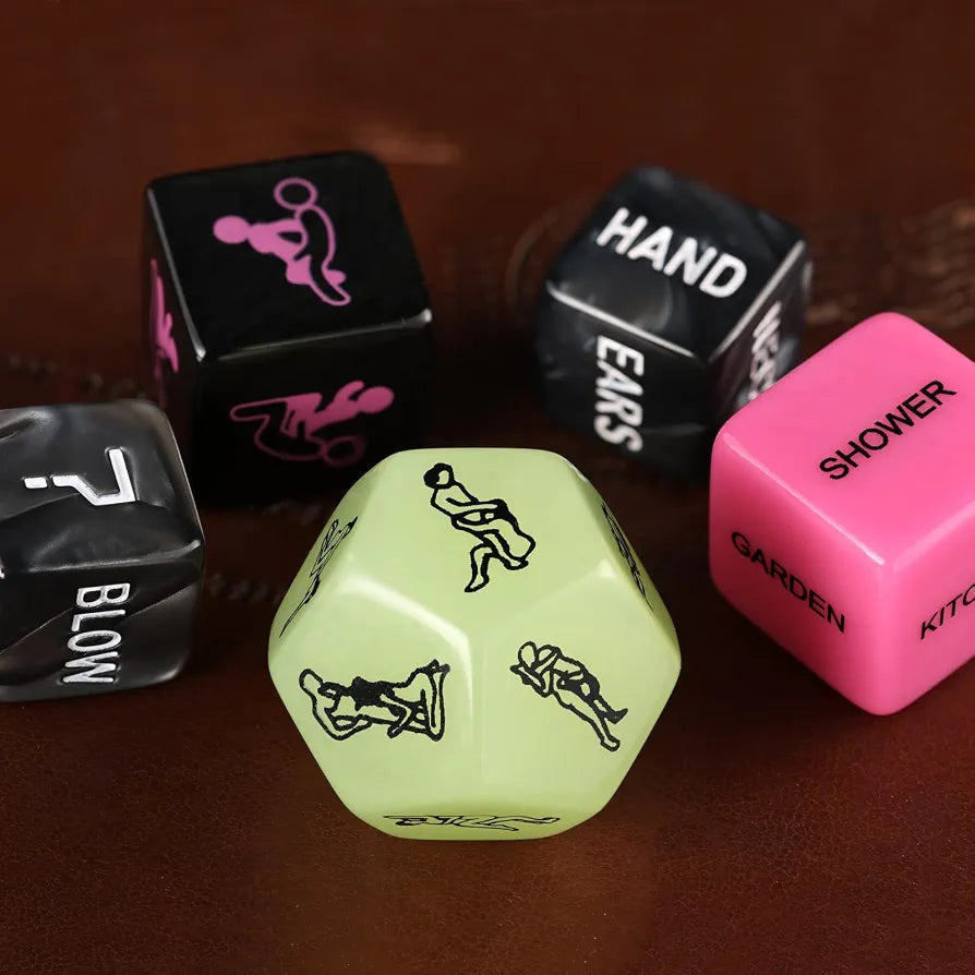 Glow-in-the-Dark Adult Couple's Bedroom Game Dice