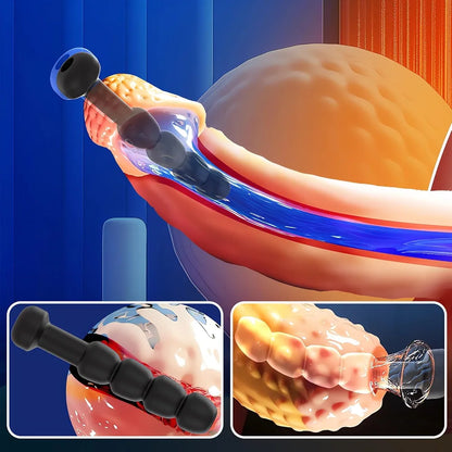 FST Soft Silicone Hollow Urethral Dilator with Multiple Beads for Men