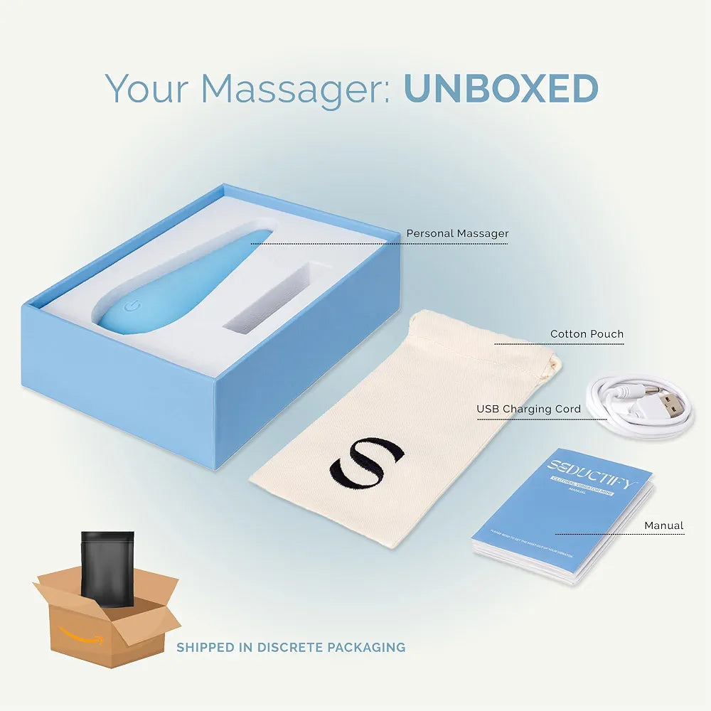 SEDUCTIFY Mini Teardrop Bullet Vibrator - 8-Mode Waterproof Clitoral Stimulator, Platinum Silicone