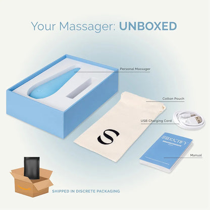 SEDUCTIFY Mini Teardrop Bullet Vibrator - 8-Mode Waterproof Clitoral Stimulator, Platinum Silicone