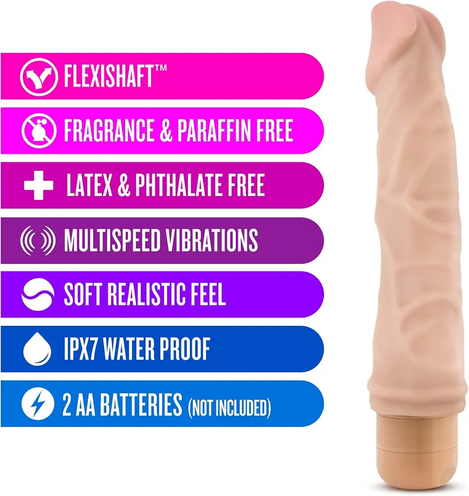 9-Inch Realistic Vibrating Dildo with Flexible Shaft and Deep Stimulation Features