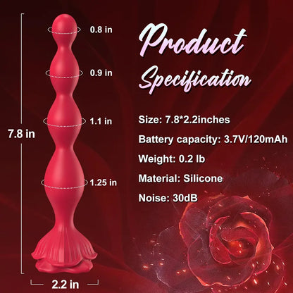 Premium 7.8-Inch Liquid Silicone Vibrating Anal Bead Stimulator