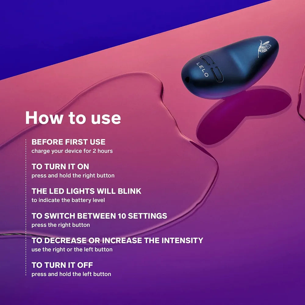 LELO NEA 3 Small Waterproof Rechargeable Bullet Vibrator - Alien Blue, 10 Pleasure Settings