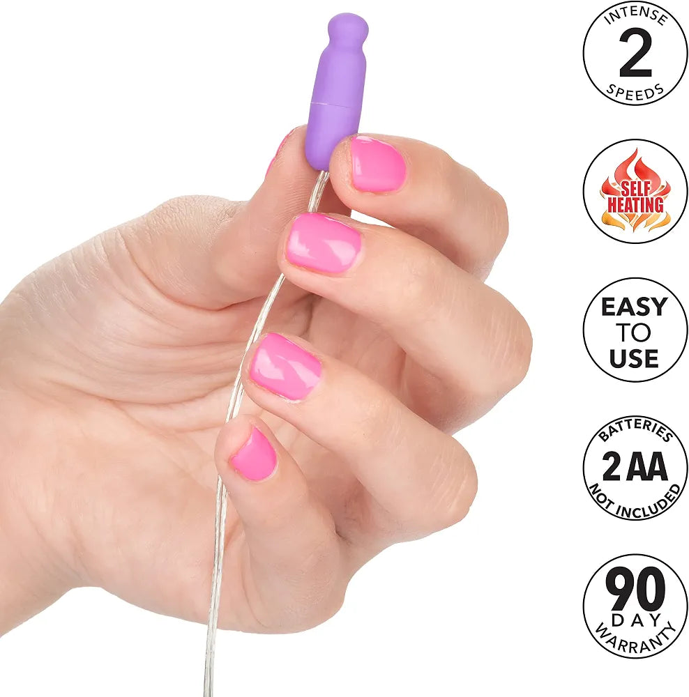 CalExotics Whisper Micro-Heated Bullet Vibrator - 2-Speed Warming Personal Massager, Purple