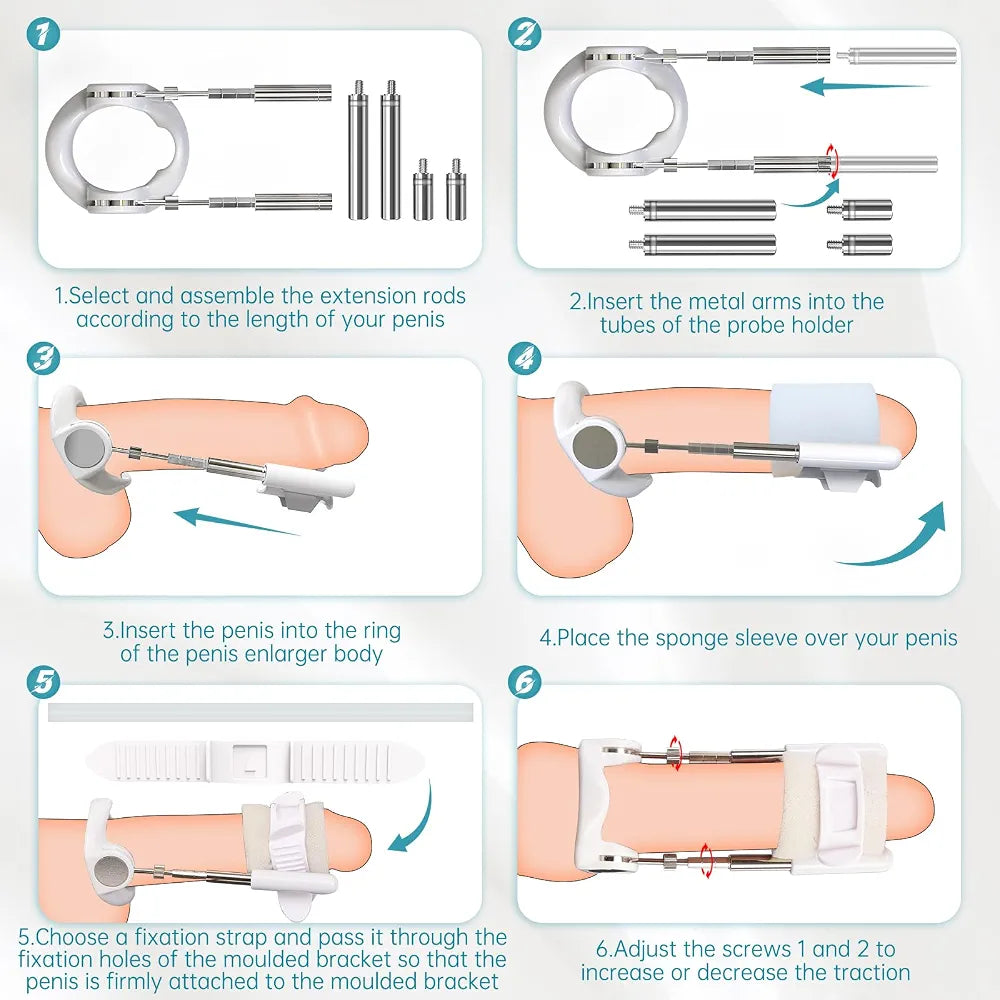 Adjustable Male Penis Stretching and Enlargement Device Kit