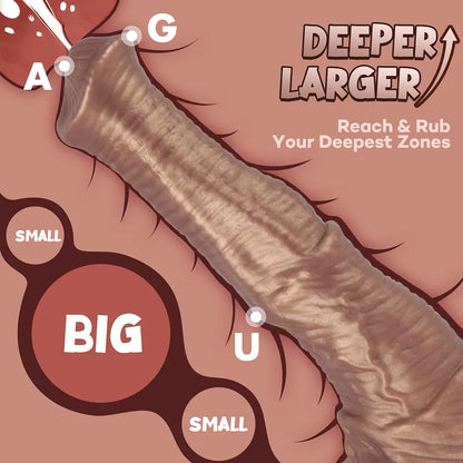 10-Inch Realistic Horse Dildo with Strong Suction Cup - Soft Silicone Girthy Animal-Style Toy for Anal Play