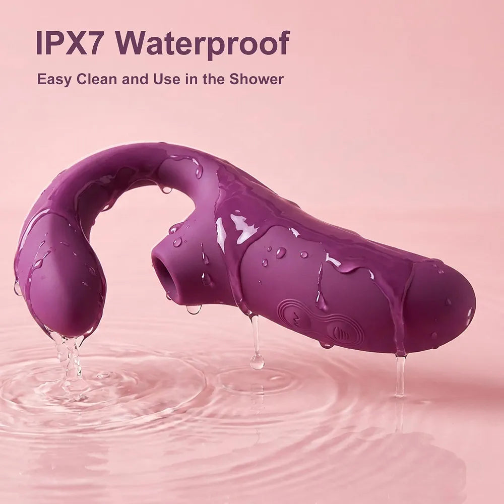 Dual-Action G-Spot and Clitoral Suction Vibrator with 10 Modes
