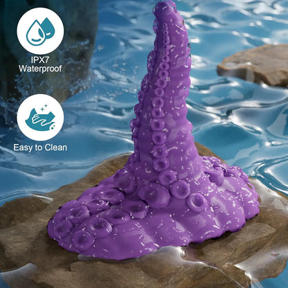 10-Mode Vibrating Fantasy Tentacle Dildo with Suction Cup - Silicone Dragon G-Spot and Anal Stimulator