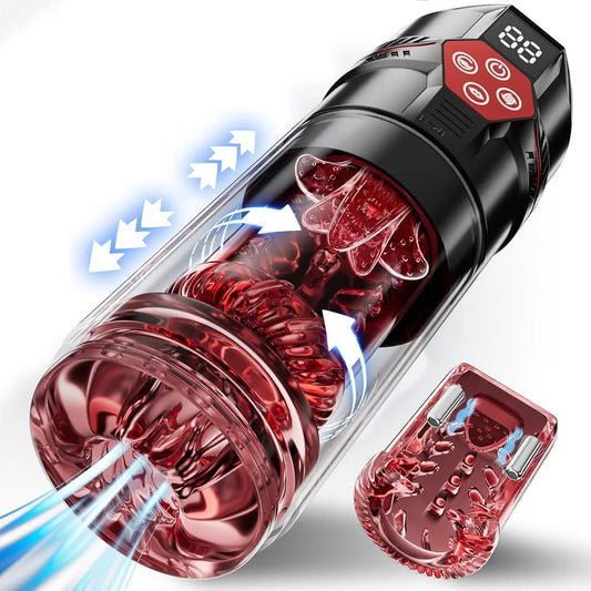 Mrgras 12-Speed Vacuum Penis Pump with 7-Mode Thrusting, Rotating, and Vibrating Functions