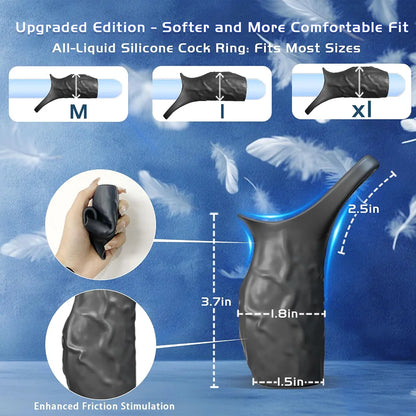 Premium Silicone Vibrating Penis Sleeve and Cock Ring for Enhanced Stimulation