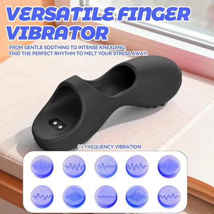 10-Mode Silicone Finger Vibrator for Targeted Clitoral and Nipple Stimulation