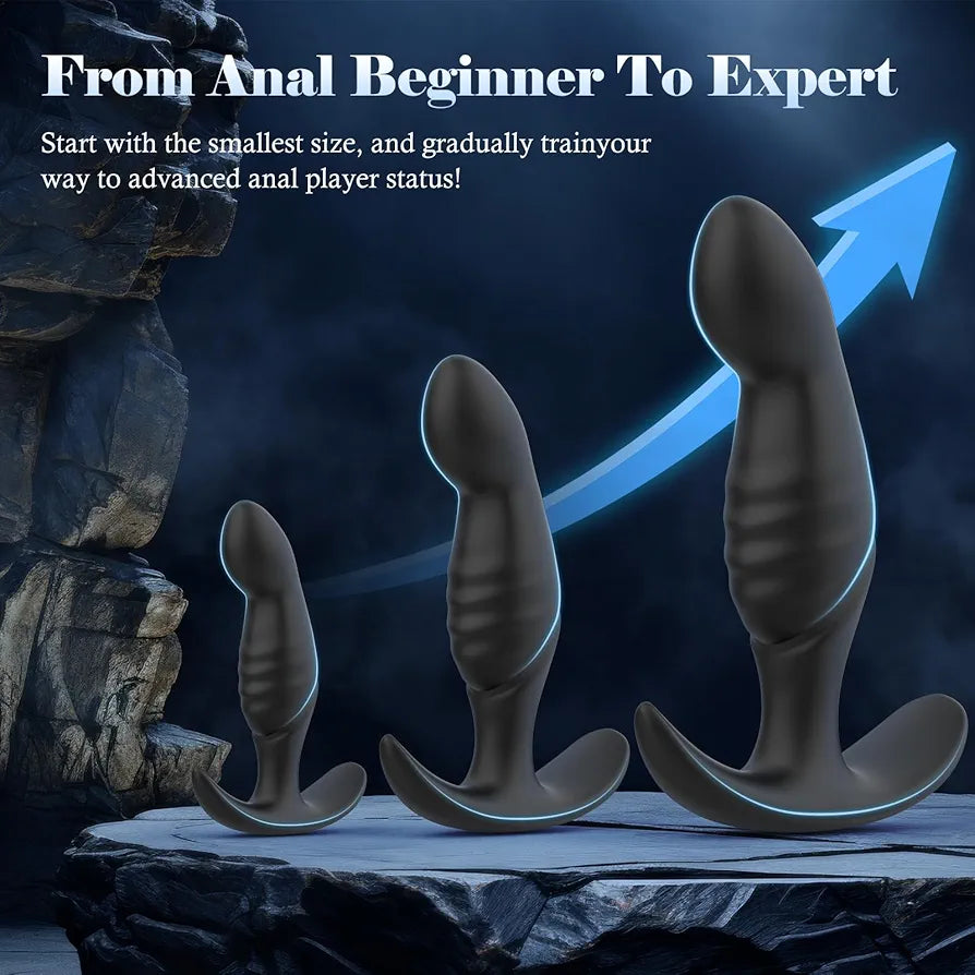 4-Piece Silicone Anal Training Plug Set with Flared Base for Beginners and Advanced Users