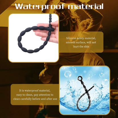 Extra Long Silicone Beaded Urethral Sounding Rod for Men