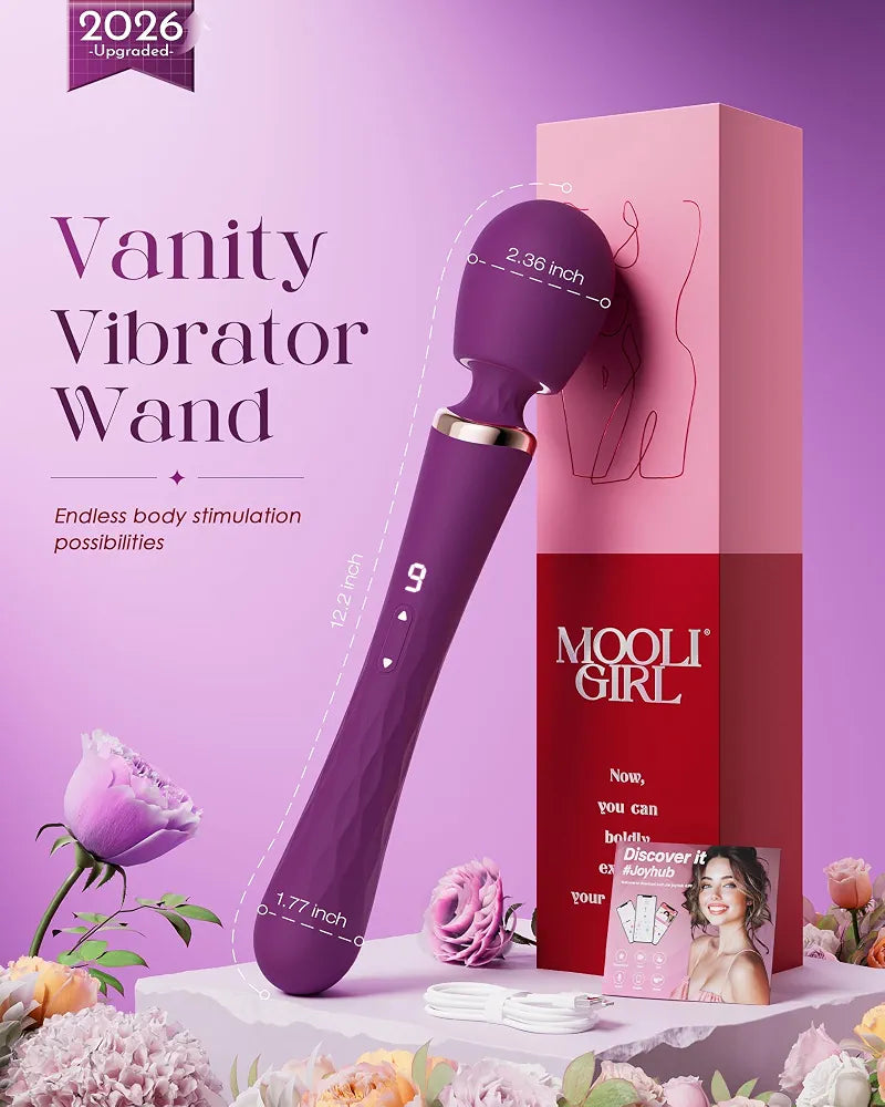 Dual-Ended App-Controlled Wand Vibrator and G-Spot Massager