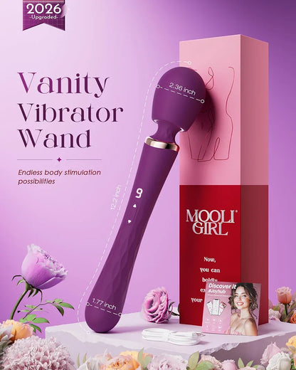 Dual-Ended App-Controlled Wand Vibrator and G-Spot Massager