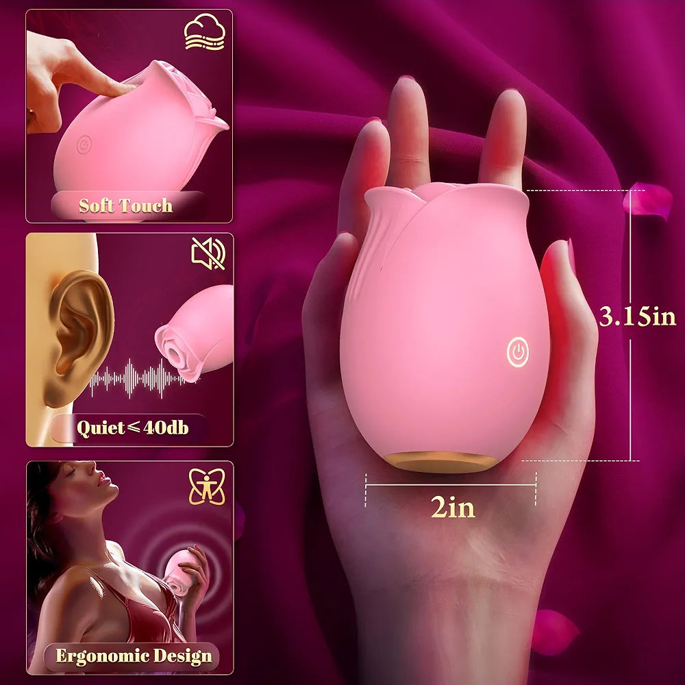 Rose App-Controlled Vibrator: 9-Mode Waterproof Sucking & Clitoral Stimulator for Couples
