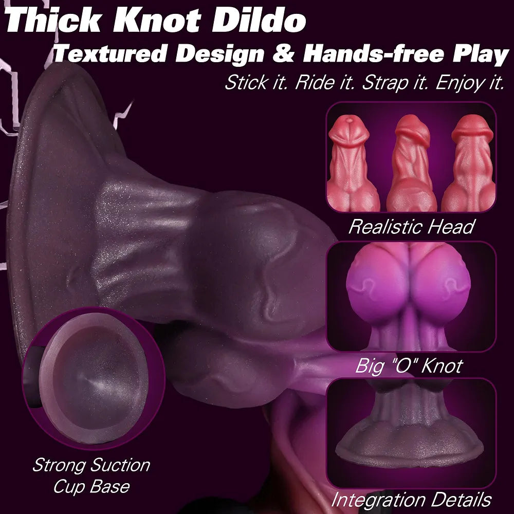 9.76" Purple Monster Fantasy Knot Dildo with Suction Cup - Advanced Silicone Anal Training Toy