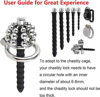 Silicone Urethral Sounding and Dilation Training Kit - Hollow Urethral Plugs for Men