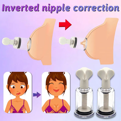 Adjustable Nipple and Clitoral Suction Cup Set - 2 Piece Sensitivity Enhancement Device