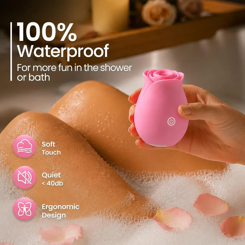 Rose-Shaped App-Controlled Vibrator with 9 Suction and Vibration Modes for Couples