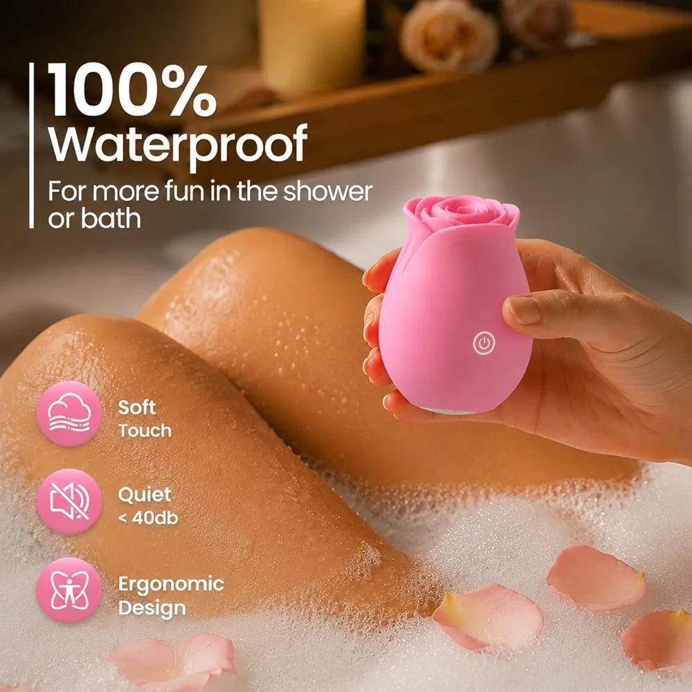 Rose App-Controlled Vibrator: 9-Mode Waterproof Sucking & Clitoral Stimulator for Couples