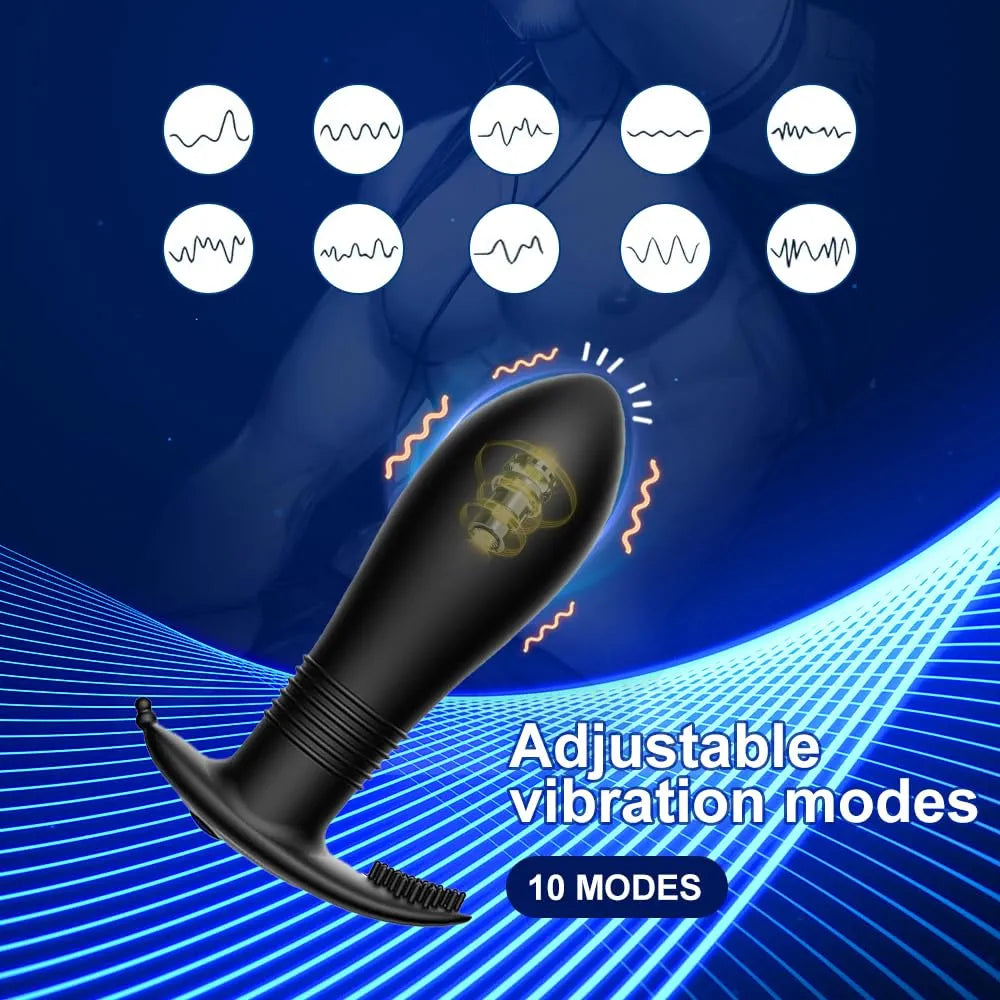 Compact Rechargeable Remote-Controlled Vibrating Anal Plug with 10 Modes
