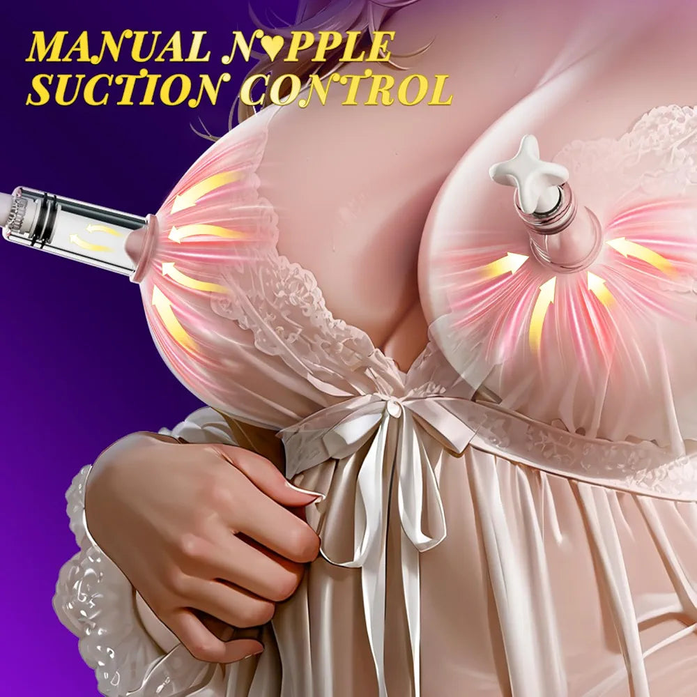 Electric Rose Clitoral and Nipple Suction Pump Kit - 3 Modes, 3 Levels, 7 Attachments