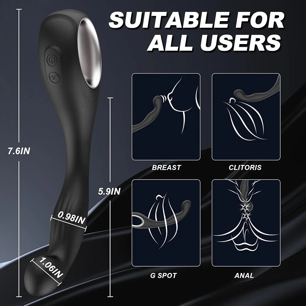Ergonomic Dual-Purpose Prostate and G-Spot Massager with 10 Vibration Modes