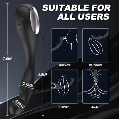 Ergonomic Dual-Purpose Prostate and G-Spot Massager with 10 Vibration Modes