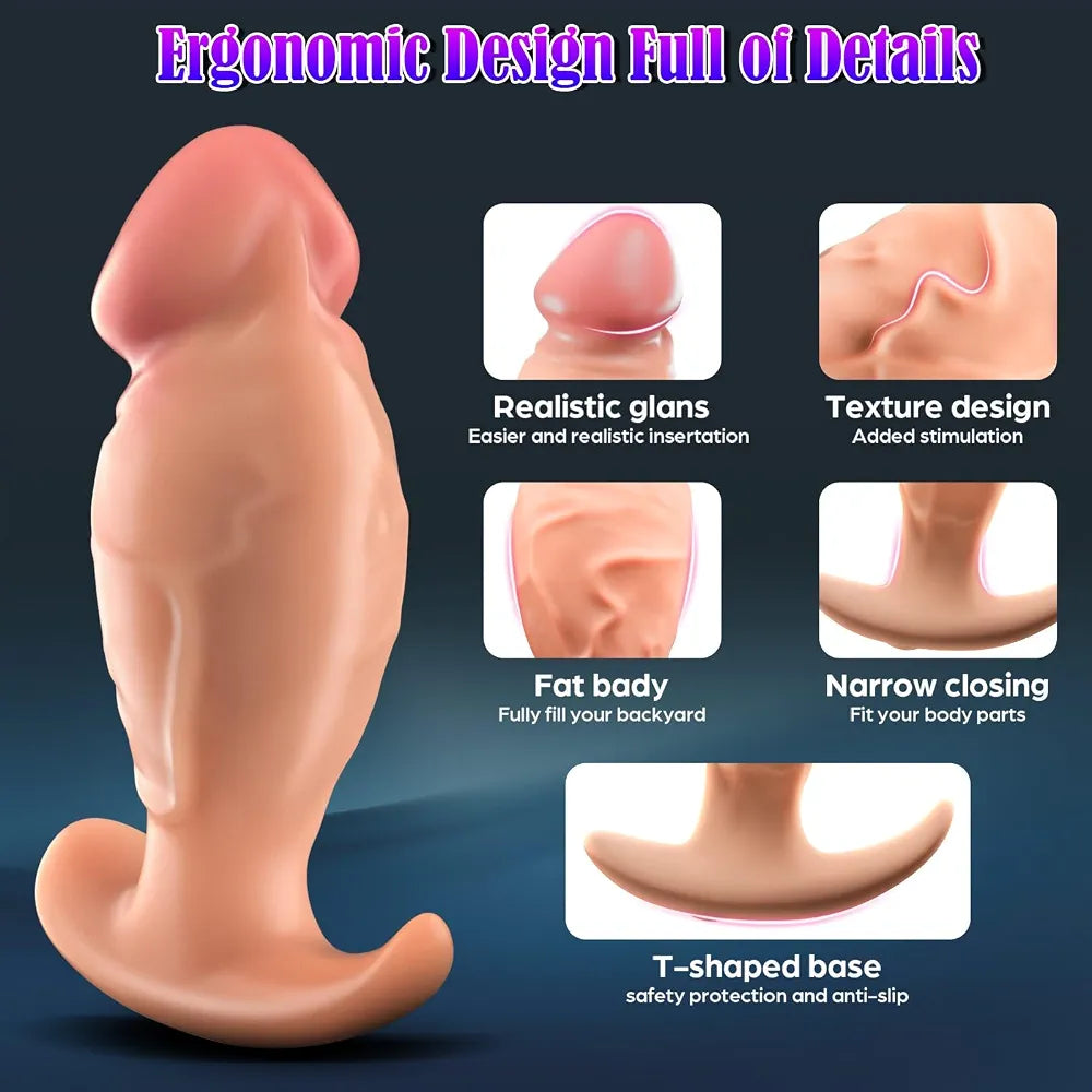 Mtsige App-Controlled Rotating & Vibrating Silicone Anal Plug with 10 Vibration Modes