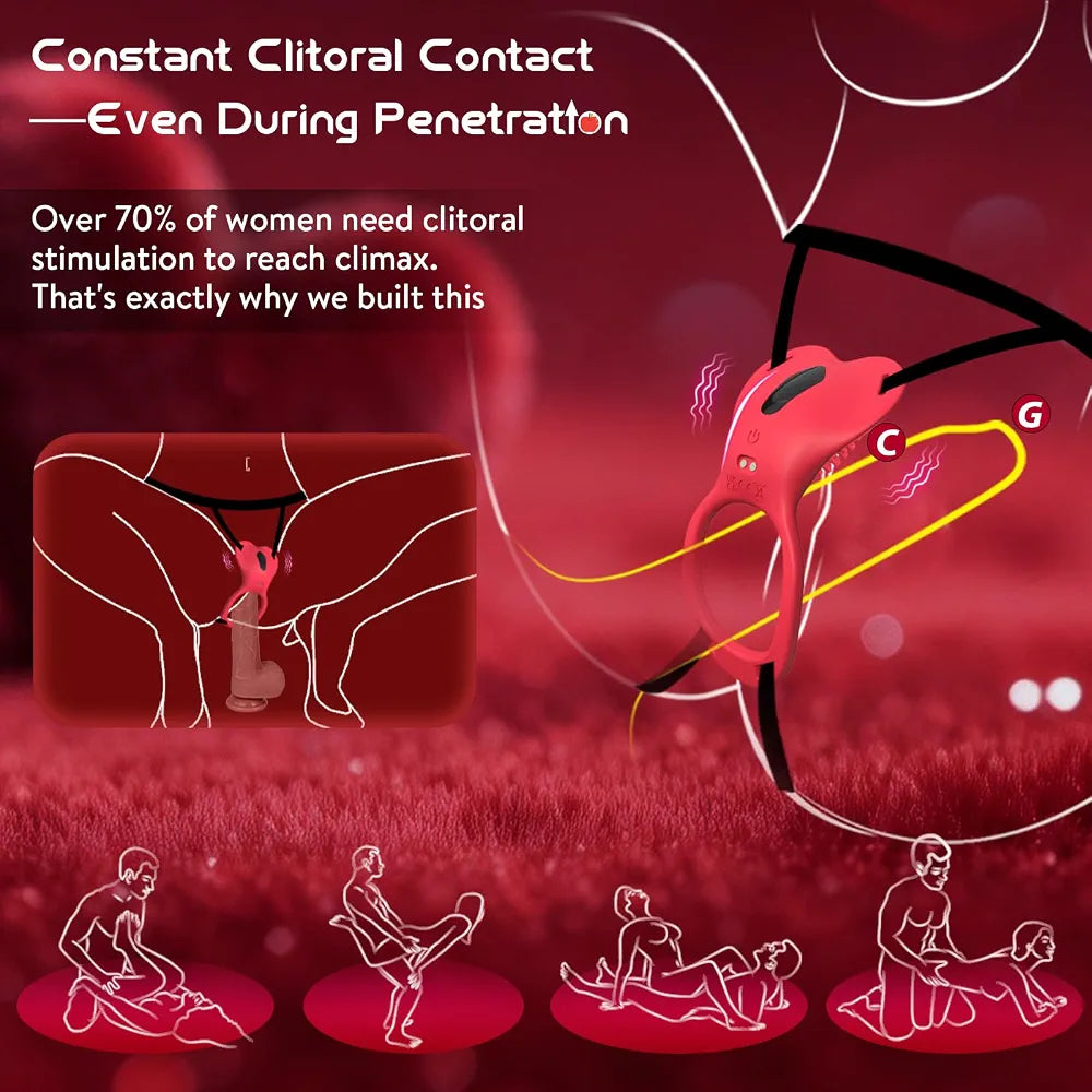 Heart-Shaped Remote-Controlled Wearable Panty Vibrator for Couples