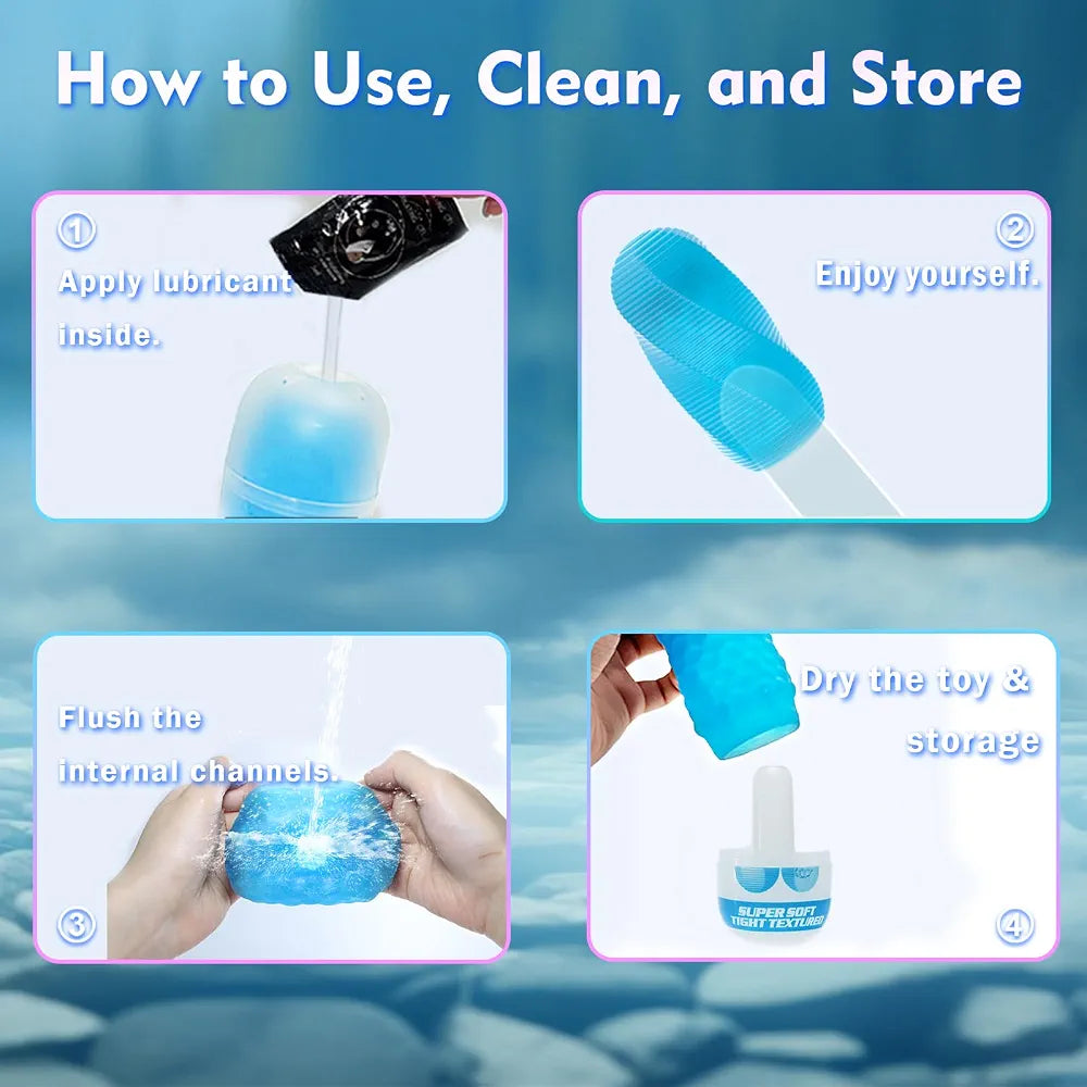 Ultra-Soft Textured Spinning Masturbator for Men with Storage Case