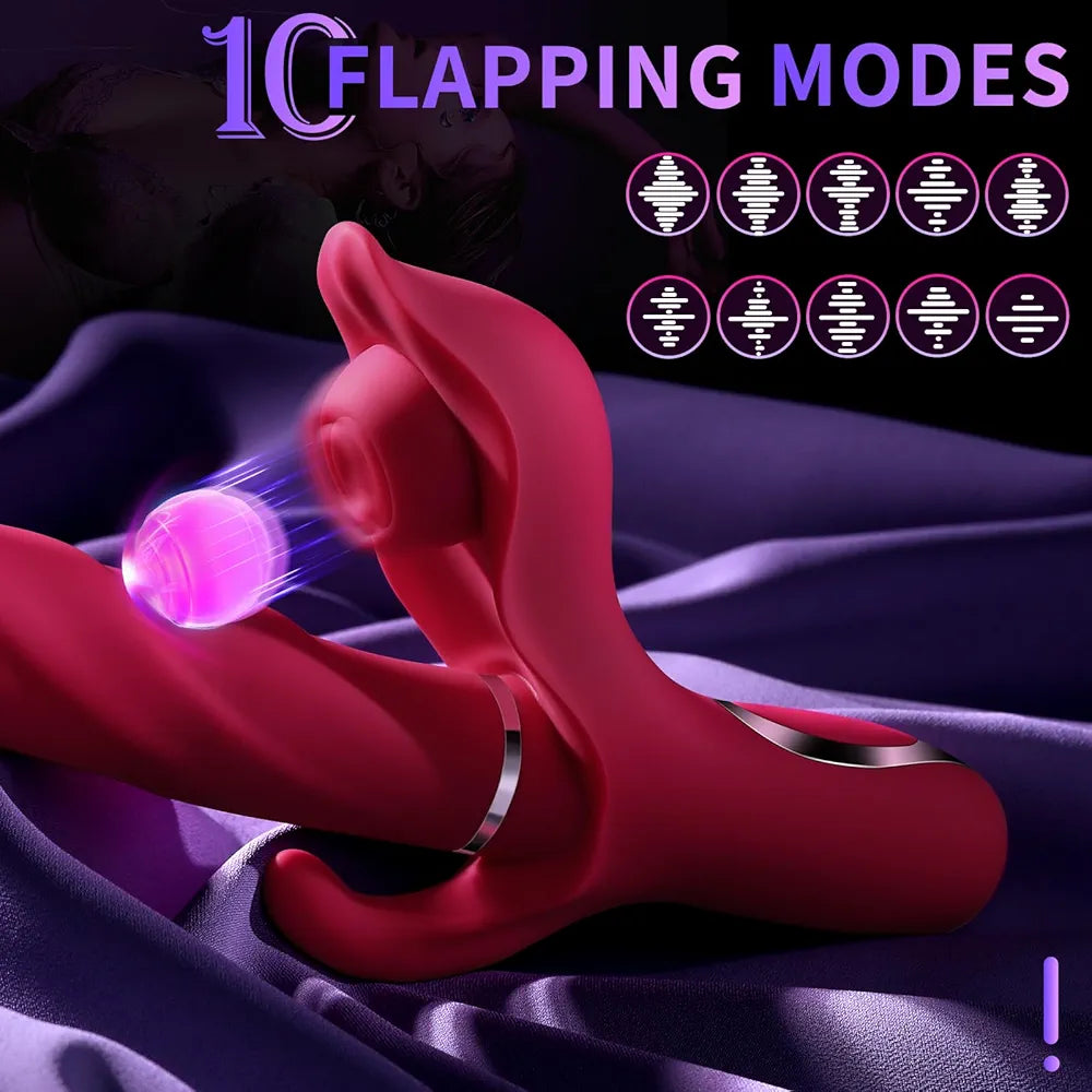 Dual-Action Rabbit Vibrator with Thrusting, Suction, and 10 Vibration Modes for Couples